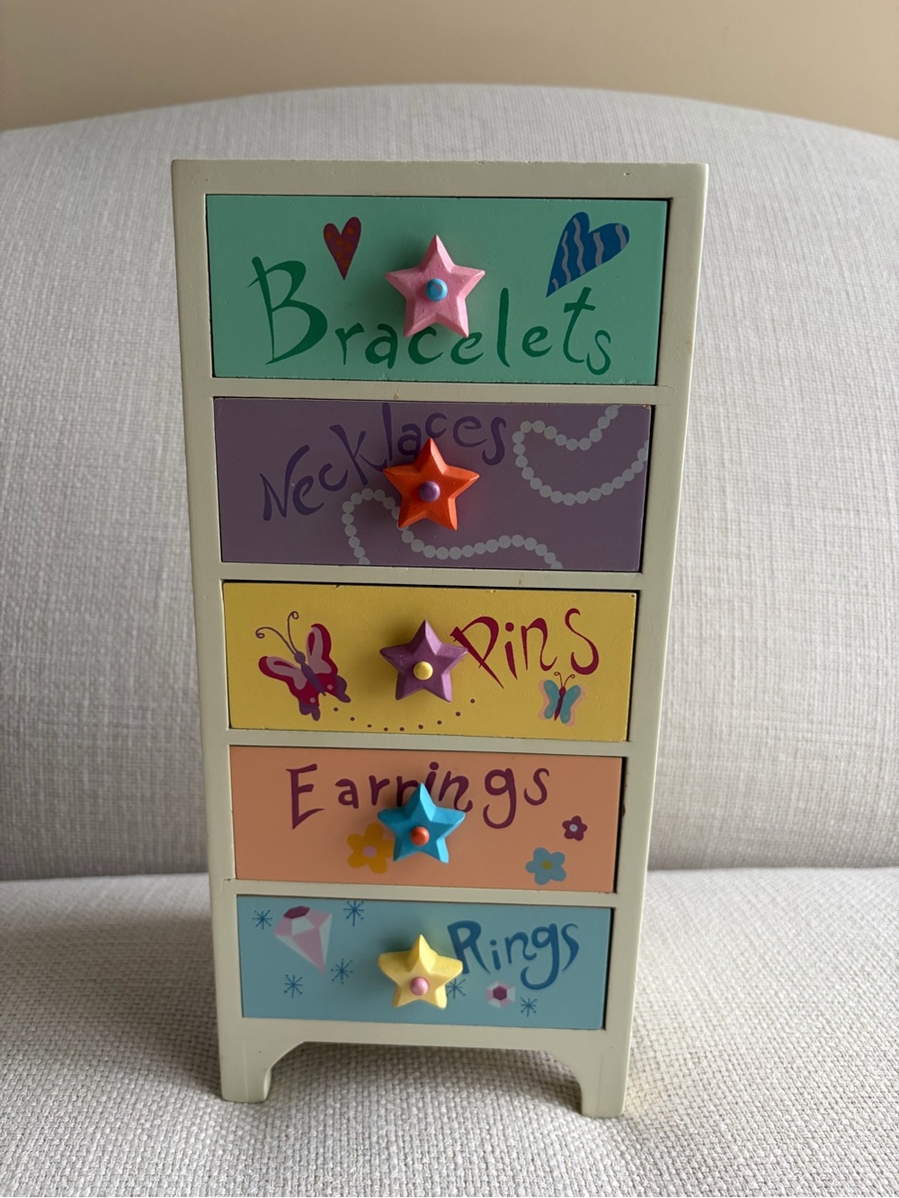 Kids Multi-Color Star Knob Jewelry Organizer